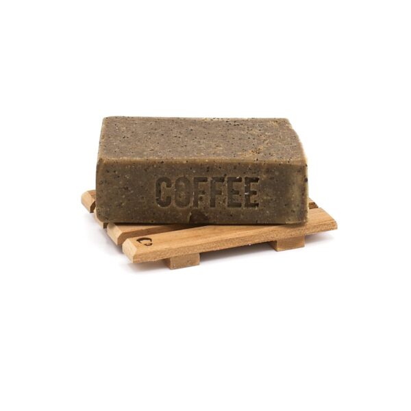 Draining Cedar Soap Dish with Coffee Bar Soap | Good Bloke Co.