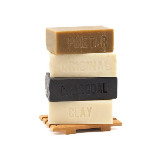 A natural bar soap bundle deal with a soap tray.