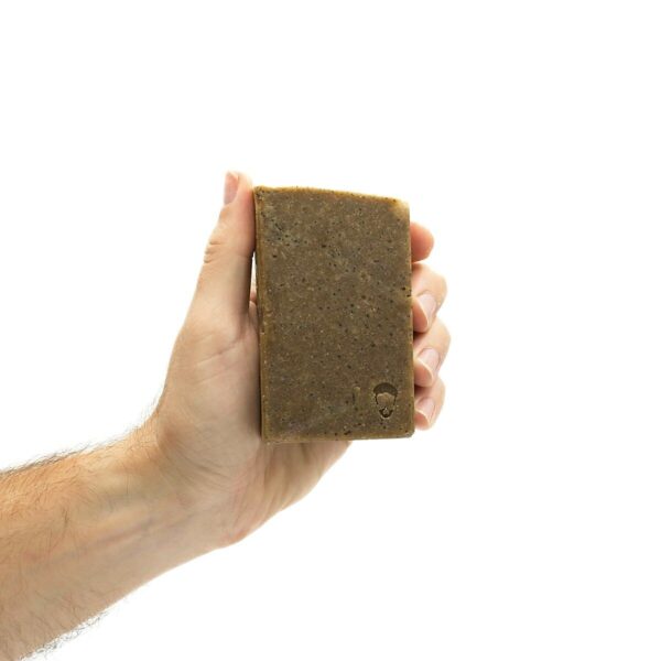 Rough coffee grounds bar soap.